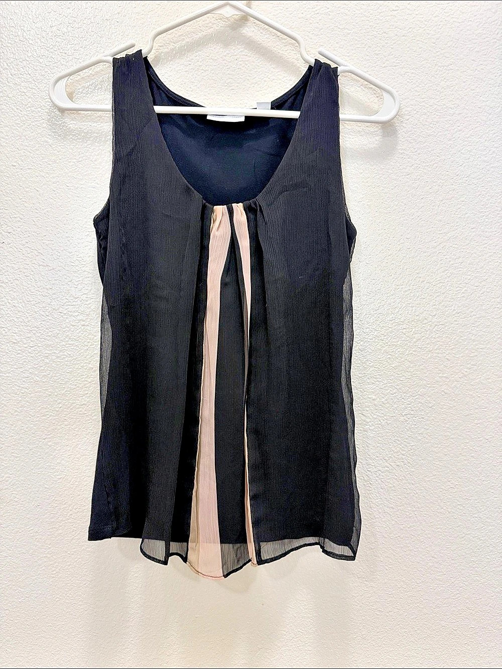 New York & Company Color Block Sheer Tank Top Size Small